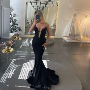 Lia Stublla beautiful black formal gown